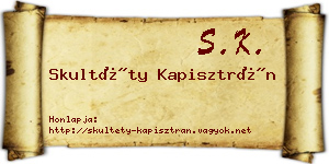 Skultéty Kapisztrán névjegykártya